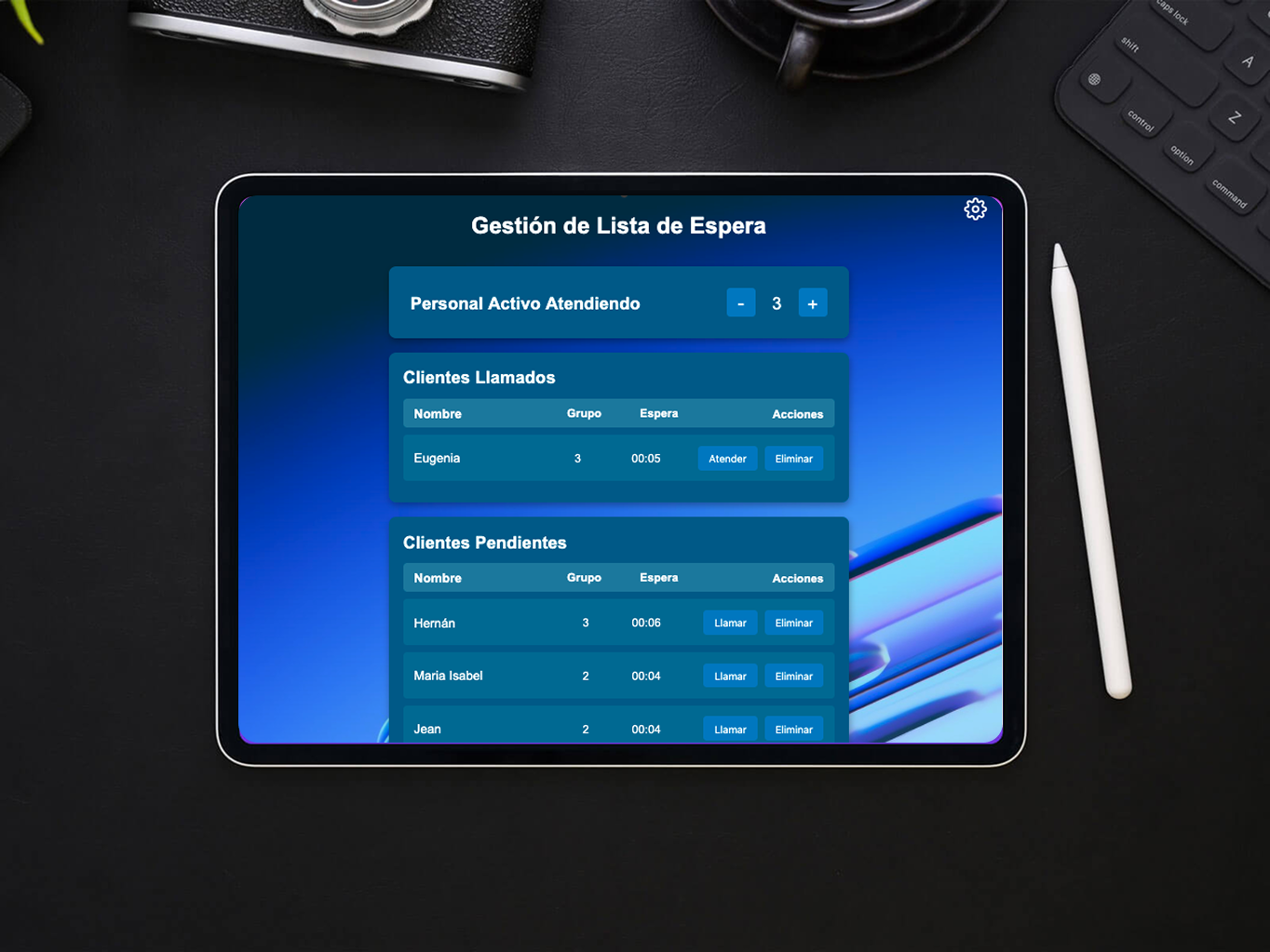 Gestión desde tablet FilaPro